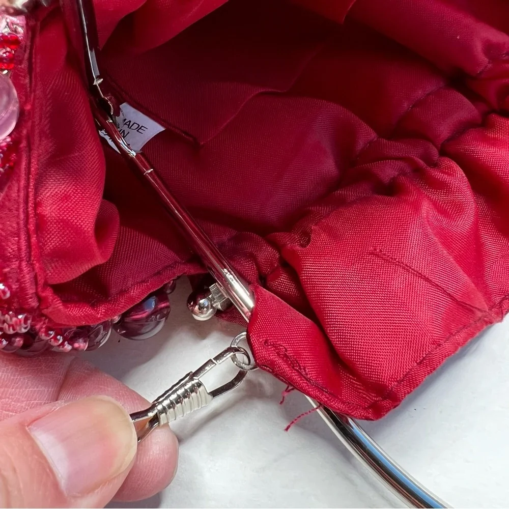 Beaded Burgundy Purse Cross Body or Formal Party Bag